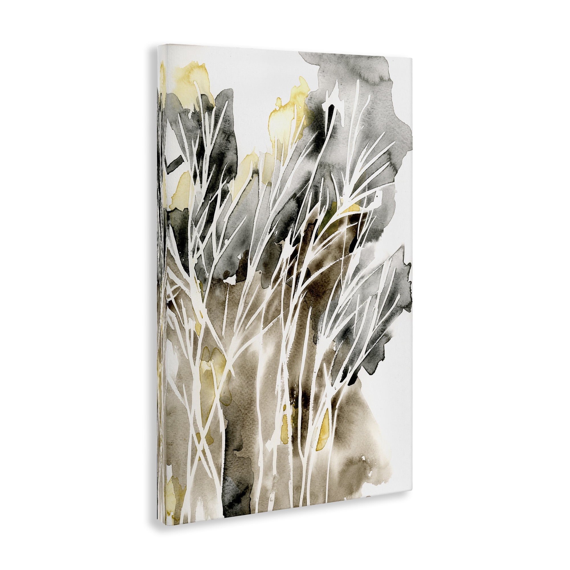 Stupell Industries White Strands Watercolor Plants & Flowers Painting Wrapped Canvas Art Print Wall Art, 16 x 24