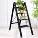 thumbnail image 4 of Escalera plegable de 4 peldaños estantería portátil taburete antideslizante ligera para hogar y oficina capacidad de 150 kg 4 negro, 4 of 8