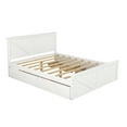 thumbnail image 6 of iRerts Queen Bed Frame with Headboard, Solid Wood Queen Platform Bed Frame with Storage Drawers, Slats Support and Support Legs, Modern Queen Size Bed Frame No Box Spring Needed for Bedroom, White, 6 of 10
