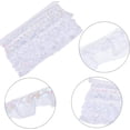 thumbnail image 6 of 13 Yard 1.2 Inch Organza Lace Pleated Fabric Trims Sequin Elastic Edge Ribbon Gathered Mesh Stretch Ruffled Floral Fringe Applique for Sewing Gift Package Wrapping Dress Cloth Crafts White, 6 of 9