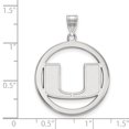 thumbnail image 2 of 925 Sterling Silver Rh-plated LogoArt University of Miami L Pendant in Circle; for Adults and Teens; for Women and Men, 2 of 2