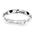 thumbnail image 1 of Bague en Argent Sterling Stackable Expressions Émail Noir Love Taille 9, 1 of 3