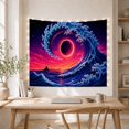 thumbnail image 5 of Ocean Waves Colossal with Wave Dynamic Motion Curling, Mystical Fantasy for Space Lovers, Galaxy Room Decor, Graduation Gift, Tapestry Wall Hanging for Bedroom and Dorm, 5 of 7