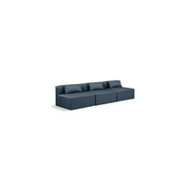 Meridian Furniture Cube Navy Blue Vegan Leather 3-Pc. Modular Sofa