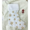 thumbnail image 6 of White Christmas Stockings 19 Inch Large Plush Xmas Stocking with Golden Snowflake Sequin Glitter Design for Christmas Tree Wall Fireplace Home Decoration Holiday Party Festive Celebration, 6 of 6
