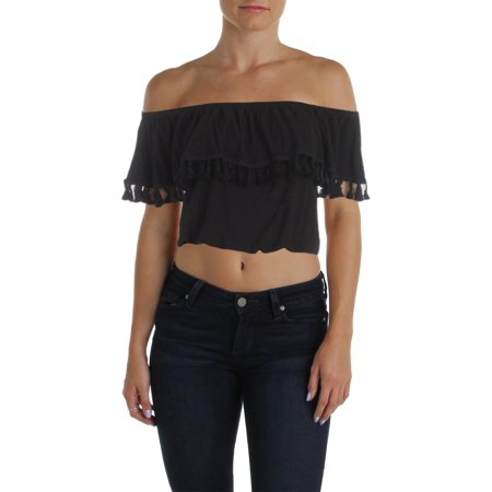 Michelle Mason Blouse - Michelle by Comune Womens Jersey Fringe Casual Top