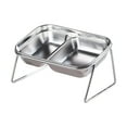 thumbnail image 1 of Cuencos elevados para gatos de acero inoxidable para mascotas, para bigotes, antideslizantes, comedero para perros, cuenco para comida y agua, 1 of 8