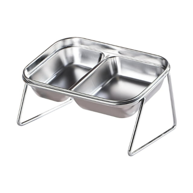 Cuencos elevados para gatos de acero inoxidable para mascotas, para bigotes, antideslizantes, comedero para perros, cuenco para comida y agua