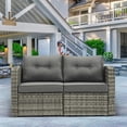 thumbnail image 5 of RoyalCraft Modular Collections Patio Loveseat, Grey Outdoor Rattan Corner Sofa Chair Set with Seat and Back Cushions, Aluminum Frame, 5 of 6