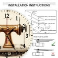 thumbnail image 6 of YladaFaie 10 Inch Sewing Room Clocks Sewing Machine Wall Clock Silent Round PVC Battery Operated Quartz Quiet Desk Clock Decorative Hanging Clock for Office Home Decor Wedding Birthday, 6 of 7