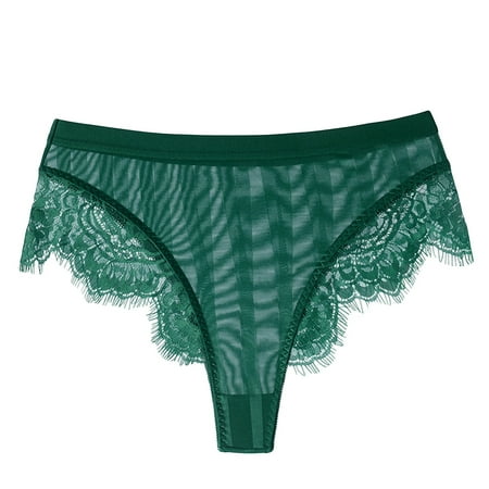 

Knosfe T-Back Solid Color Panties for Women Seamless Thong Lace Low Rise Underwear