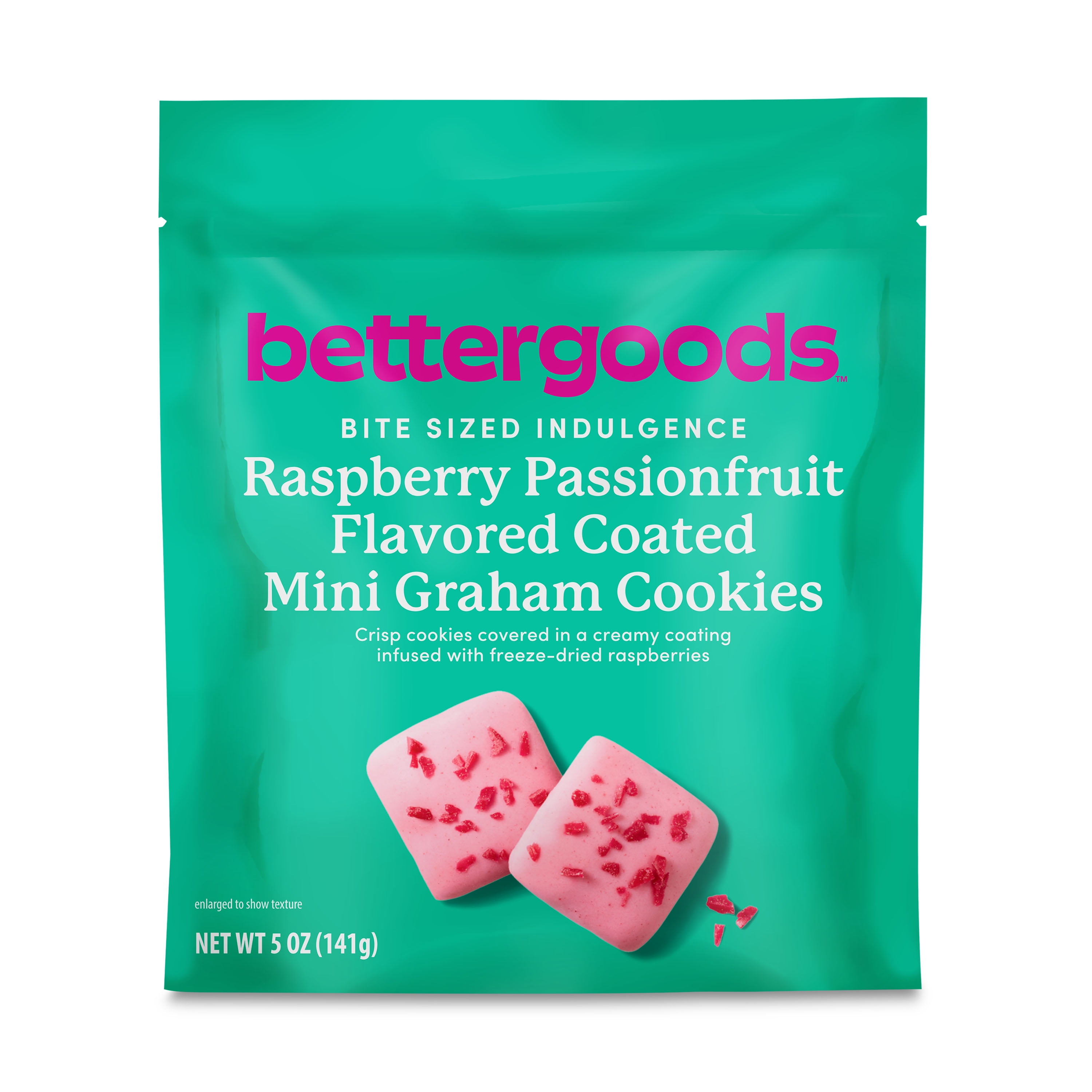 (3 pack) bettergoods Raspberry Passionfruit Flavored Coated Mini Graham Cookies, 5 oz