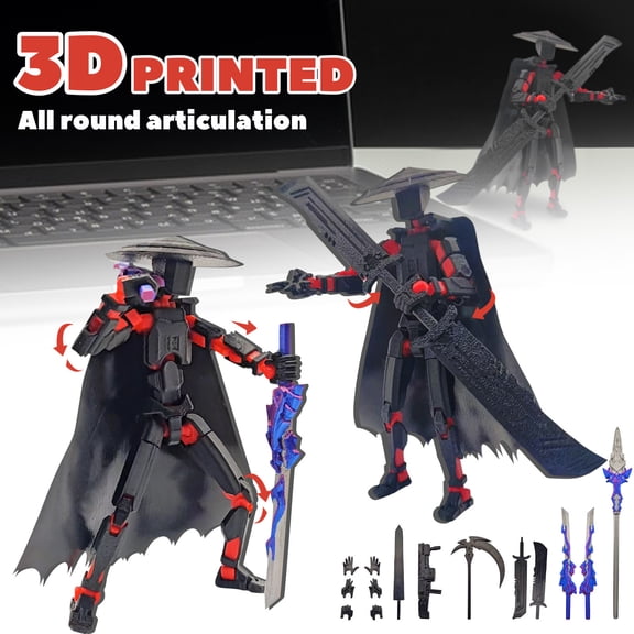 T13 Action Figure - The Ultimate 3D Printed Easter Gift for Collectors, A Fully Articulated & Poseable Display Model-Black
