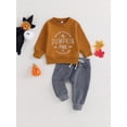 thumbnail image 3 of Baby Boy Halloween Clorhes 6M 12M 18M 24M 3Y Pumpkin Long Sweatshirt Pants Toddler Halloween Outfits Infant Halloween Clothing, 3 of 9