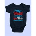 thumbnail image 3 of My Heart Beats Red White Blue Bodysuit Infant -Image by Shutterstock,  6 Months, 3 of 4