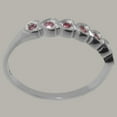 thumbnail image 4 of LBG British Made 9k White Gold Natural Pink Tourmaline Womens Eternity Ring - 33 size options - Size 6.5, 4 of 9