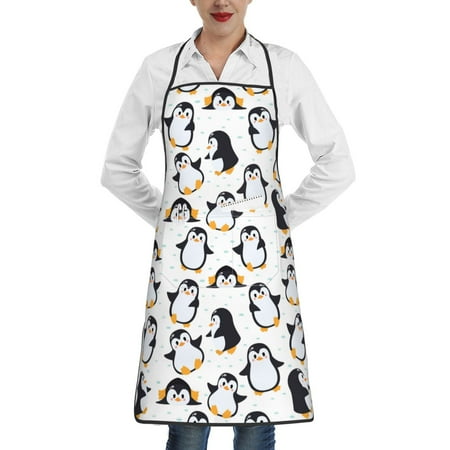 

Matuu Cute Penguins for Adjustable Cooking Aprons for Women with Pockets Kitchen Aprons for Men Water and Oil Resistant
