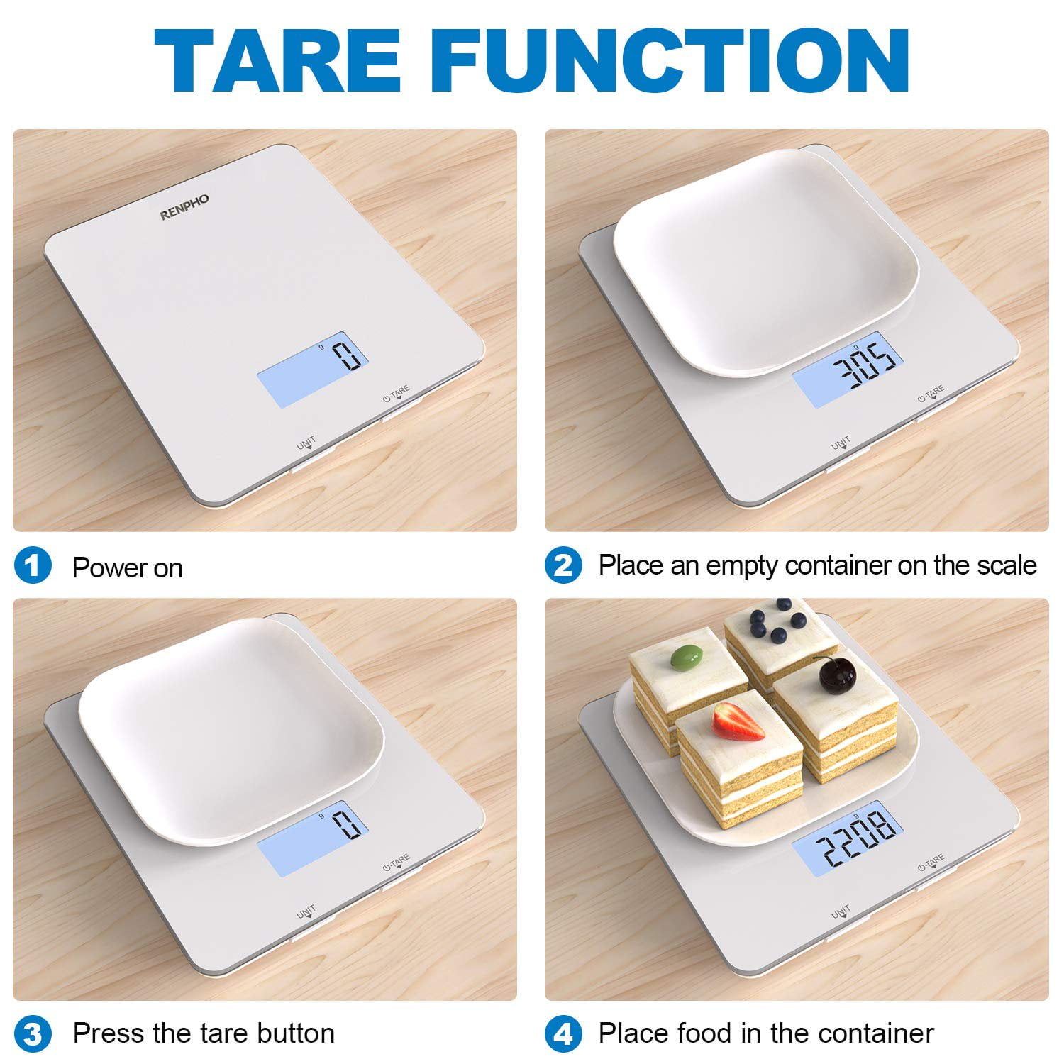  RENPHO Food Scale, Kitchen Scale for Food Ounces and Grams,  Smart Cooking and Coffee Scale with Timer, Nutritional Calculator for Keto,  Macro, and Calorie with Smartphone App, White  Review Analysis