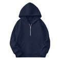 thumbnail image 6 of SUXIAN Girls Hoodie Half Zip Long Sleeve Pullover Casual Loose Pocket Design Soft Cozy Kids Girls Hoodies 11-12 Years, 6 of 7
