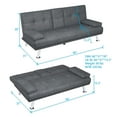 thumbnail image 4 of Modern Futon Convertible Sofa Bed with Adjustable Back with Cupholders, 4 of 8