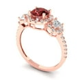 thumbnail image 2 of 1.46 ct Round Cut Natural Garnet Three-Stone Engagement Ring for Women in 18K Rose Gold, 2 of 5