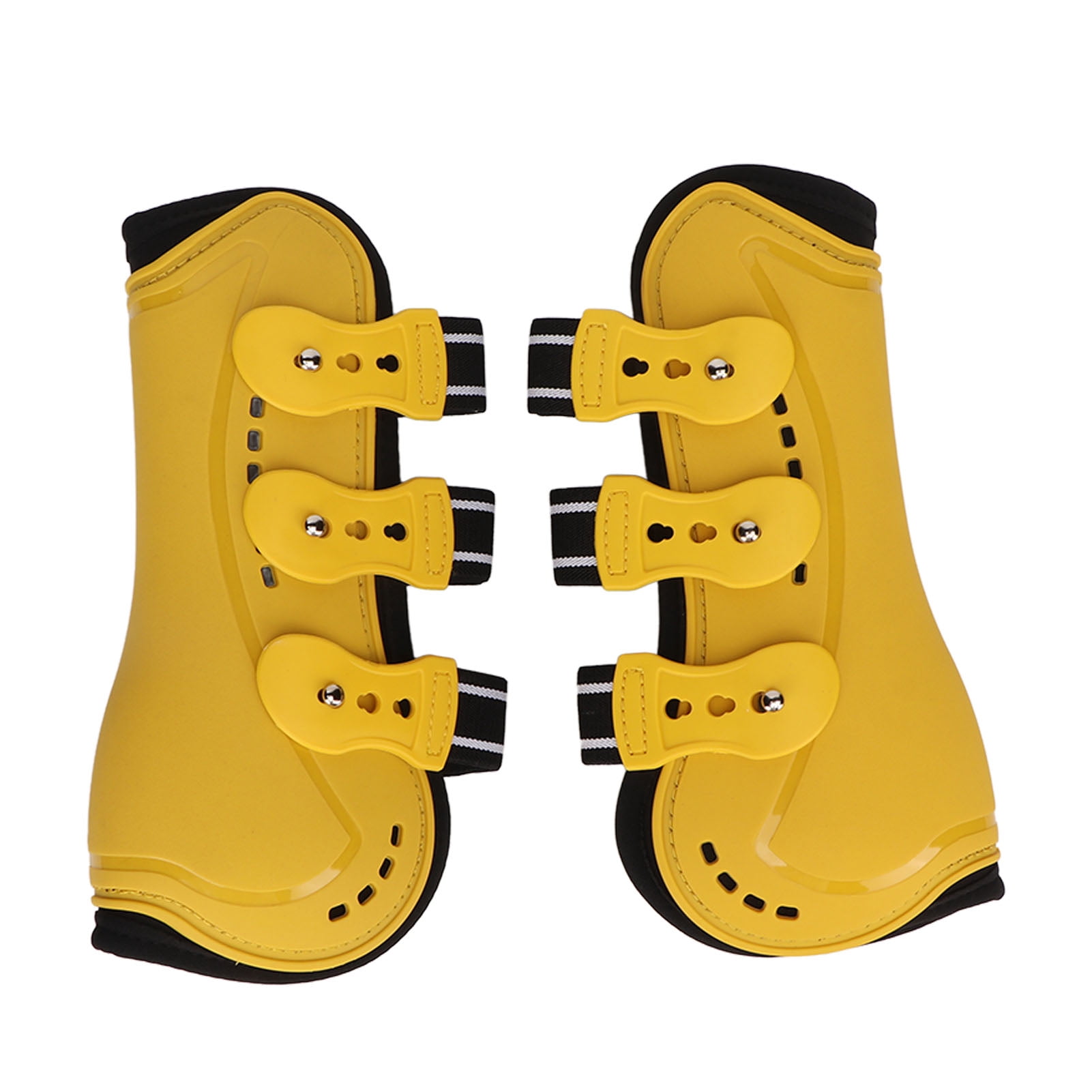YAHHU 2Pcs Horse Tendon Boots Open Front Adjustable Breathable Equine Front Leg Guard for Training Jumping Riding Equestrian Care Yellow Large Size 9.84 inches / 25 cm Impact Protection