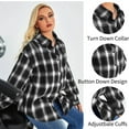 thumbnail image 4 of Weardear Plus Size Flannel Shirts for Women Plaid Button Down Shirts Roll Up Long Sleeve Tops, 4 of 5