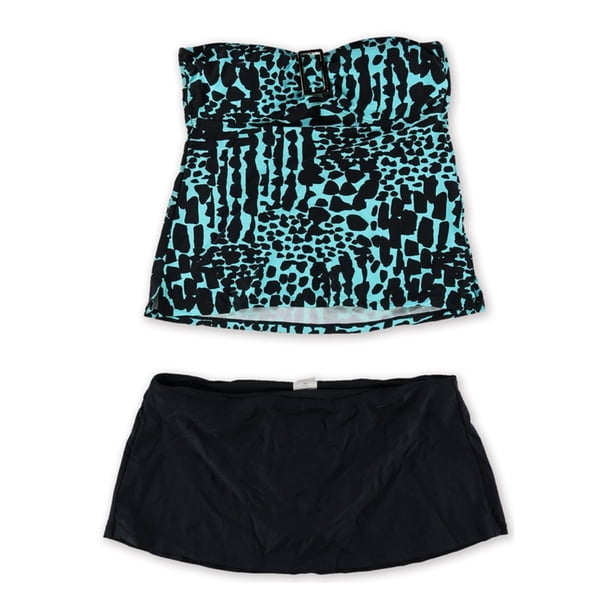 Bandini de 2 piezas con estampado animal de Island Escape para mujer, azul, 10 Island Escape Bandini
