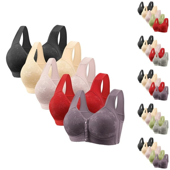 Kmdttou Sports Bras for Women High support Sexy Non Magnetic And Non Steel Ring Gathered Bra With Thin Cup And Adjustable Sexy Lace Bra Underwear
