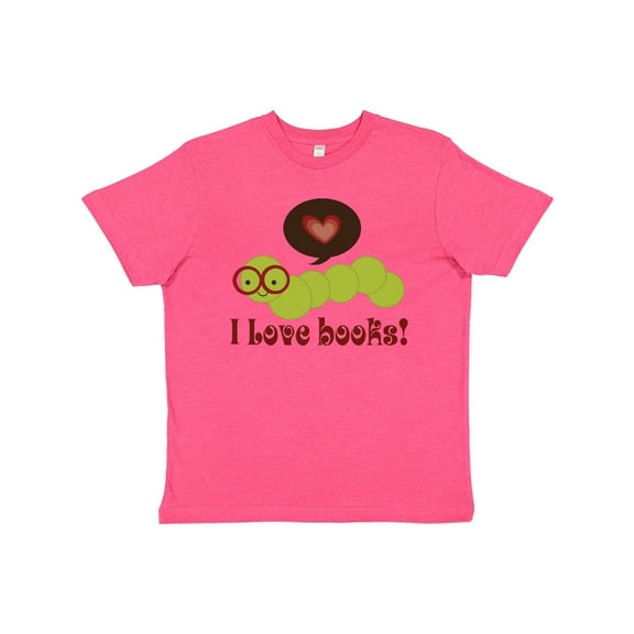 Inktastic I Love Books Bookworm Youth T-Shirt