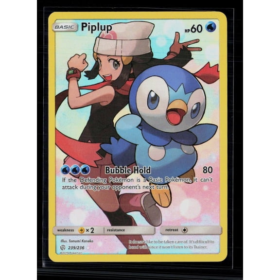 2019 Pokemon Cosmic Eclipse Piplup Holo Secret Rare SR FA CHR #239/236 English