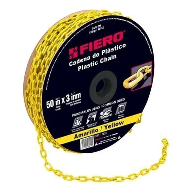 Cadena Plastica 3 Mm X 50 Mt Amarilla Fiero 44162 Fiero CAPI-3M