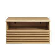 Modway Render 1-Drawer Wall-Mount Modern Wood Nightstand in Oak