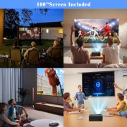 Projector with WiFi and Bluetooth, 2024 Upgrade Outdoor & Camping Projector, Mini Movie Projector Supports 1080P, Wireless & Wired Portable Projector for Home Entertainment & Camping Nights