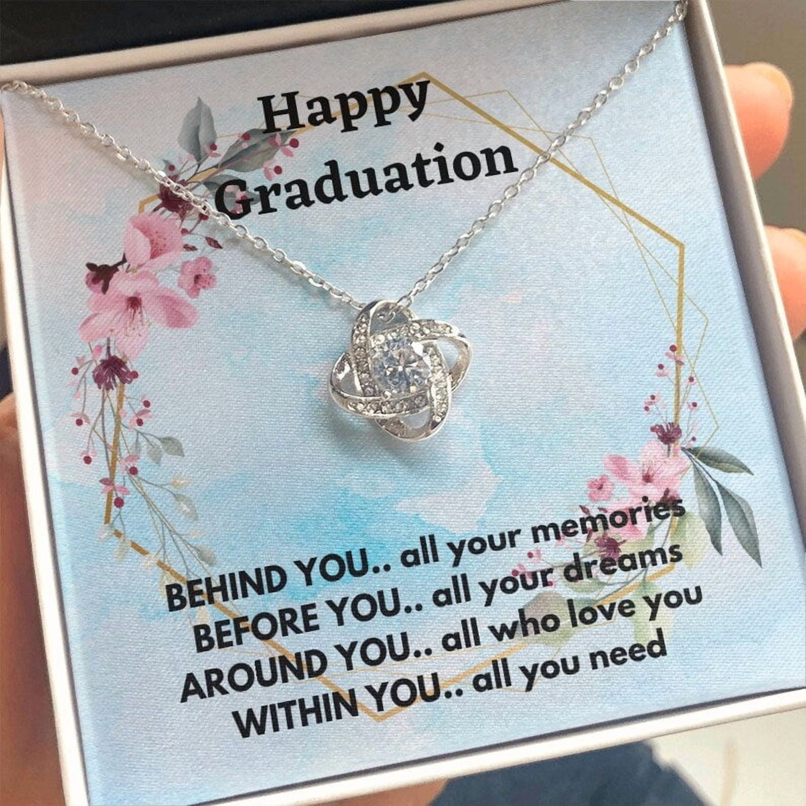 Graduation Gift Necklace, Graduation Her, College Graduation Her, Senior Graduation, Class of 2023, White Love Knot Necklace