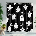 thumbnail image 2 of NEONWE Black and White Ghost Shower Curtain Cute Waterproof Fabric Bathroom Curtain 72x72 with Hooks, 2 of 8