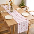 thumbnail image 3 of Valentine's Day Table Runner 70 Inches Long Farmhouse Dress Scarves, Red Love Heart Romantic Pink Buffalo Plaid Dining Tablerunner for Coffee Table/Kitchen Island/Party Décor, 13" x 70", 3 of 8