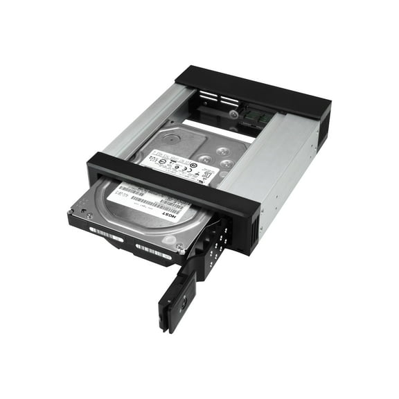 STARTECH 5.25 to 3.5 Hard Drive Hot Swap Bay - For 3.5" SATA/SAS Drives - Trayless - Aluminum