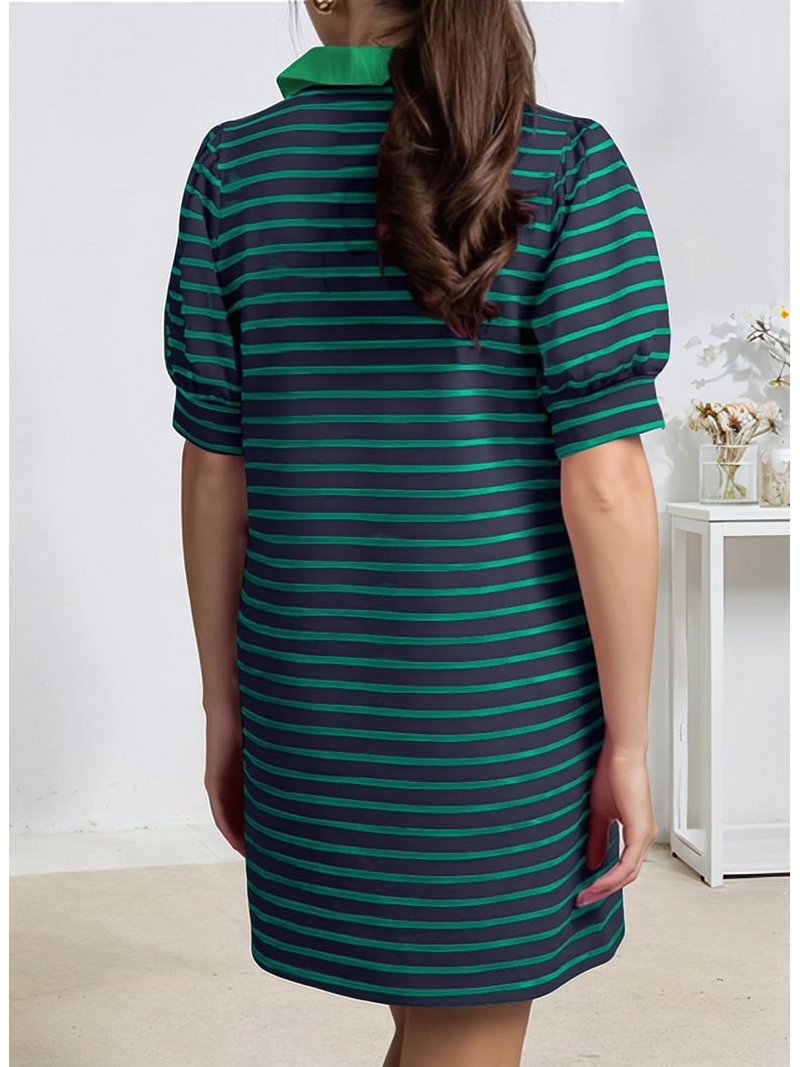 green emerald velvet dress Ellie Striped Mini Dress main image 0