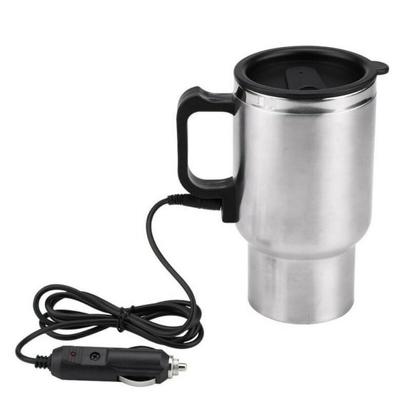 Ruibeauty 17Oz Car Based Heating Stainless Steel Cup Kettle 12V Travel Coffee Heated Mug
