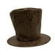 thumbnail image 5 of Sombrero de copa extra alto, divertido, para fiestas temáticas de carnaval, discotecas, fiestas, sombrero de copa plano. Gamuza marrón, 5 of 9