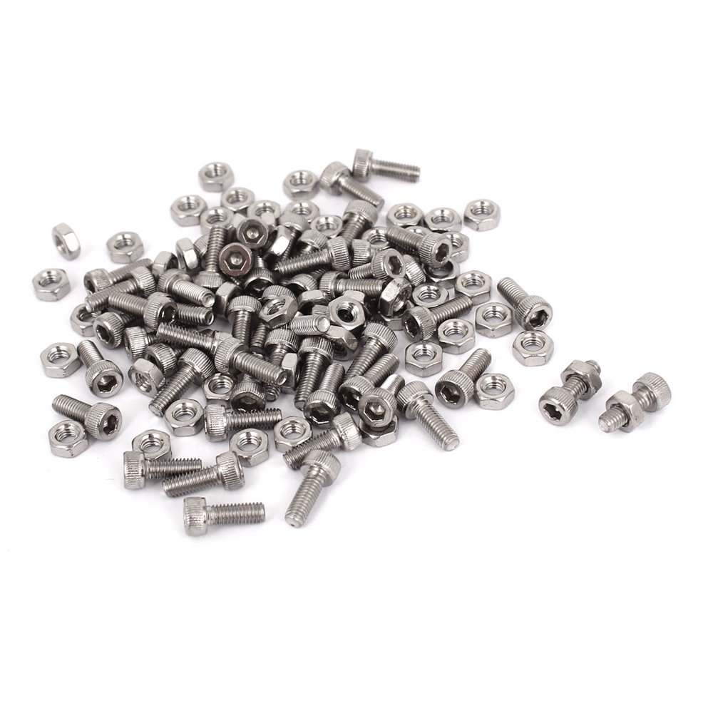 Uxcell M3x8mm Stainless Steel Hex Socket Head Knurled Cap Screws Bolts