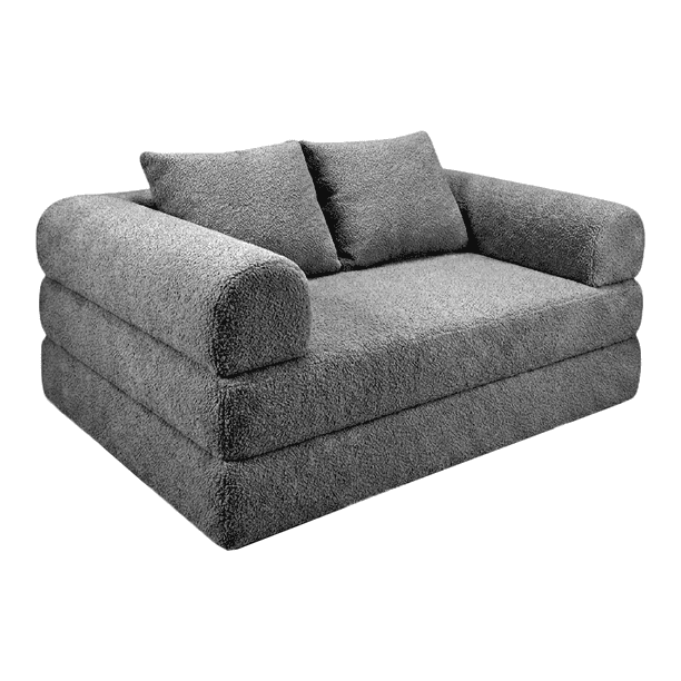 SOFA CAMA TEDDY QUEEN SIZE CHENILLE SMOKE