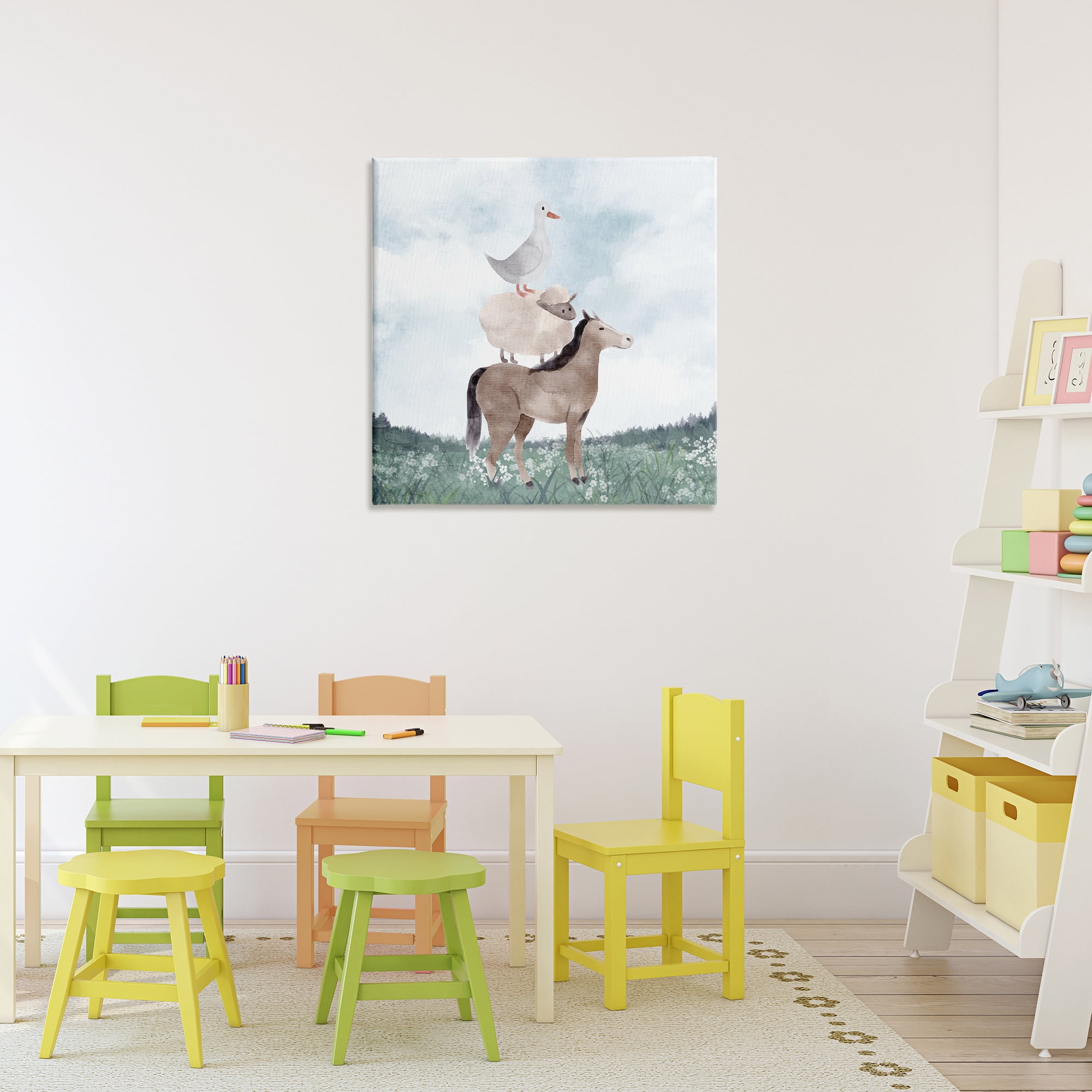 Stupell Industries Muted Blue Sky Farm Canvas Wall Art, design by Kim Allen