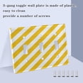 thumbnail image 4 of Yellow-white Diagonal Stripes Light Switch Cover Electrical Outlet Cover Replaceable Wall Plates 2-Gang, 4 of 8
