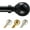 Black/Telescoping, variant on Adjustable Curtain Rod 66-120 Inch Long with Gold Decorative Finials, 3/4 Inch Heavy Duty Metal Window Rod, Wall‑Mount Hardware Included, Fits Curtains for Sliding Glass Door Patio Bedroom