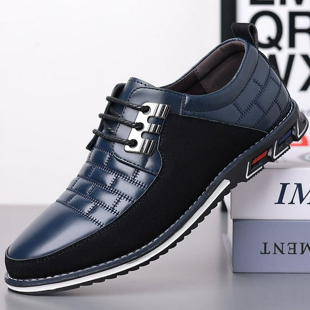 Zapatos de hombre de gran tamaño, de alta calidad, de cuero, informales, ligeros y de moda, con cordones, para las cuatro estaciones