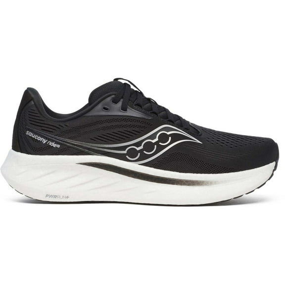Saucony Ride 18 - Men's, Black/White, 14