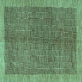 thumbnail image 1 of Ahgly Company Machine Washable Indoor Square Abstract Turquoise Blue Contemporary Area Rugs, 8' Square, 1 of 4