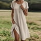 thumbnail image 1 of WILLBEST Vestidos Casuales para Mujer Vestido Casual Fluido de Cuello Redondo para Mujer, Línea A, para Verano, Vacaciones En La Playa, Uso Diario, Cómodo, Lavable A Máquina, Atuendo Básico Chica, 1 of 3